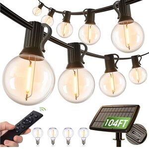 104 LF of solar outdoor lights